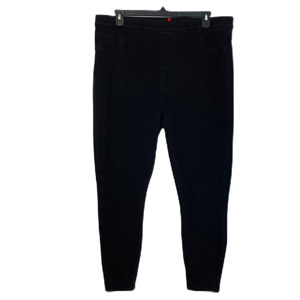 Spanx Black Dark Grey Pull On Skinny Fit Jeans Jeggings Size 3X
